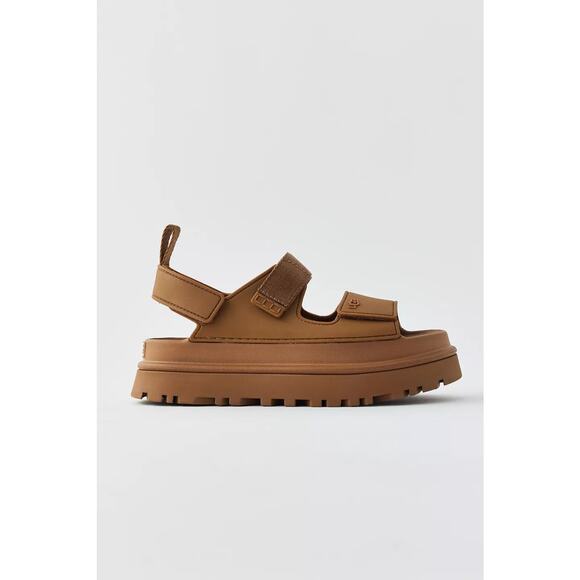 Ugg GoldenGlow Strappy Platform Sandal Brown - 11 - Picture 1 of 4